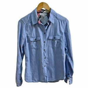 H&M LOGG Blue Denim Long Sleeve Button Up Top